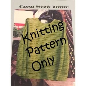 New Sarah James WS107 Open Work Tunic Pullover Sweater Knitting Pattern